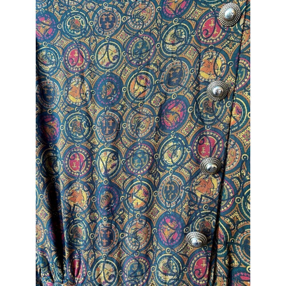 Vintage Talbots 90s Wool Made In‎ USA Floral Midi Dress Size 14 Prairie Peasant - Picture 6 of 8